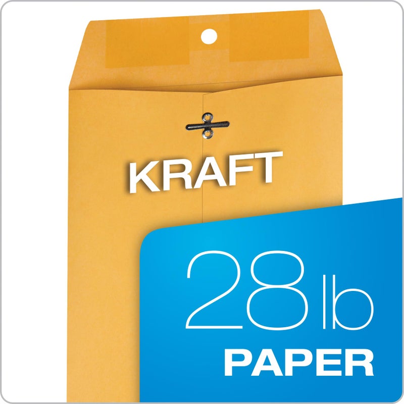 Quality Park 7 x 10 Clasp Envelopes, Clasp and Gummed Closures for Storing or Mailing, 28 lb Kraft Paper, 100 per Box (QUA37868) - Image 5